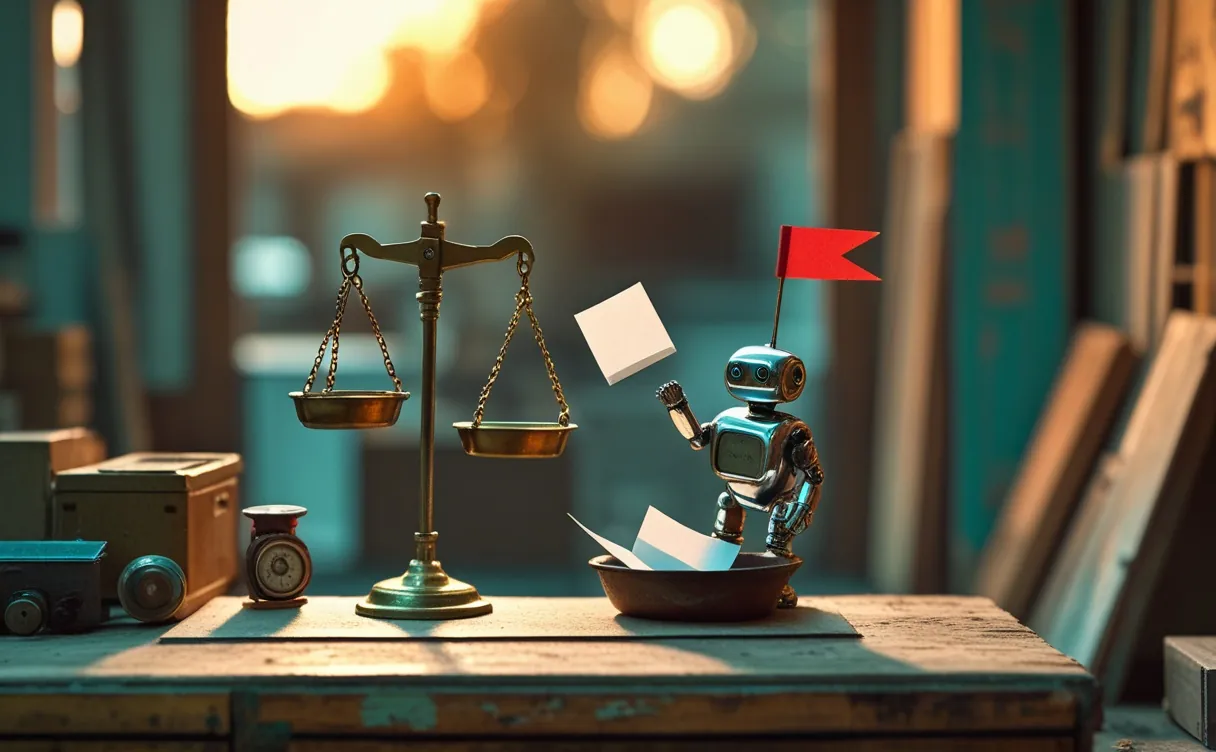 Miniatuur diorama-illustratie bij artikel 'AI-detectie zoals Turnitin werkt maar half — wat dat betekent voor toetsing'