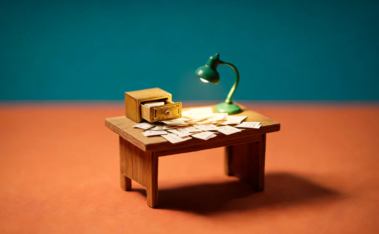 Miniatuur diorama-illustratie bij artikel 'AI-zoekvragen Nederland week 40: Claude Desktop tot Chat Control'