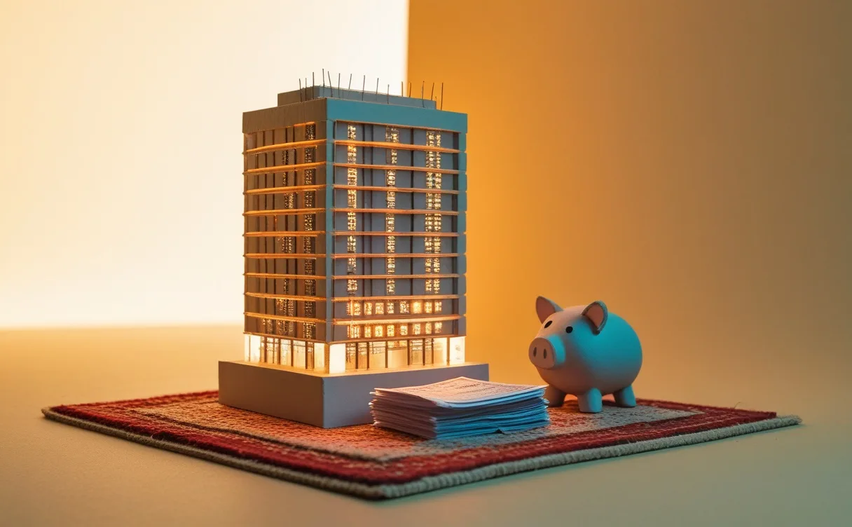 Miniatuur diorama-illustratie bij artikel 'Big Tech verstopt 1,65 biljoen dollar aan AI-schuld — ook in jouw pensioen'