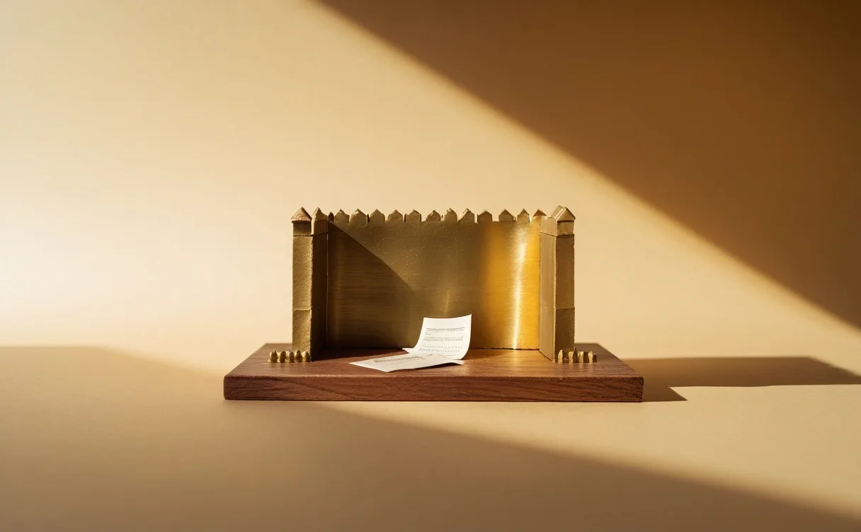 Miniatuur diorama-illustratie bij artikel 'ChatGPT-beveiliging: een papieren muur — wat deel je beter niet?'