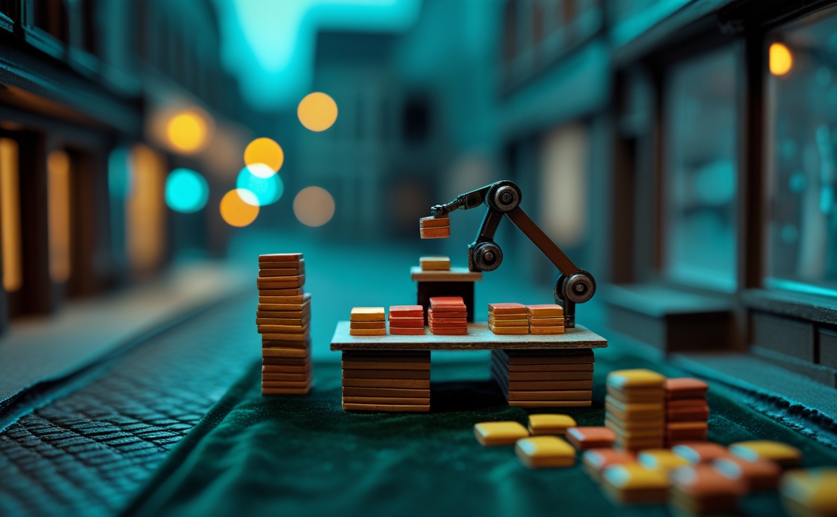 Miniatuur diorama-illustratie bij artikel 'Hoe werkt een taalmodel van binnen? De bouwblokken van ChatGPT en Claude uitgelegd'