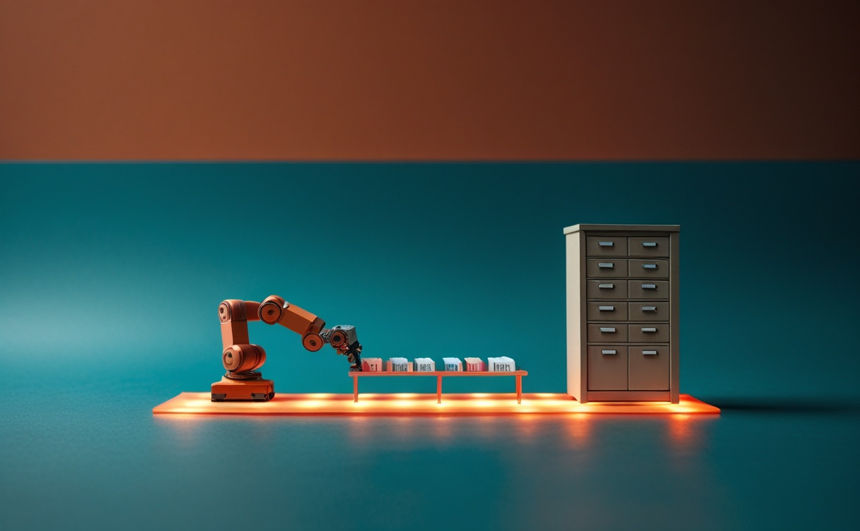 Miniatuur diorama-illustratie bij artikel 'JSON-LD: de onzichtbare taal die bepaalt of AI-zoekmachines jouw website begrijpen'