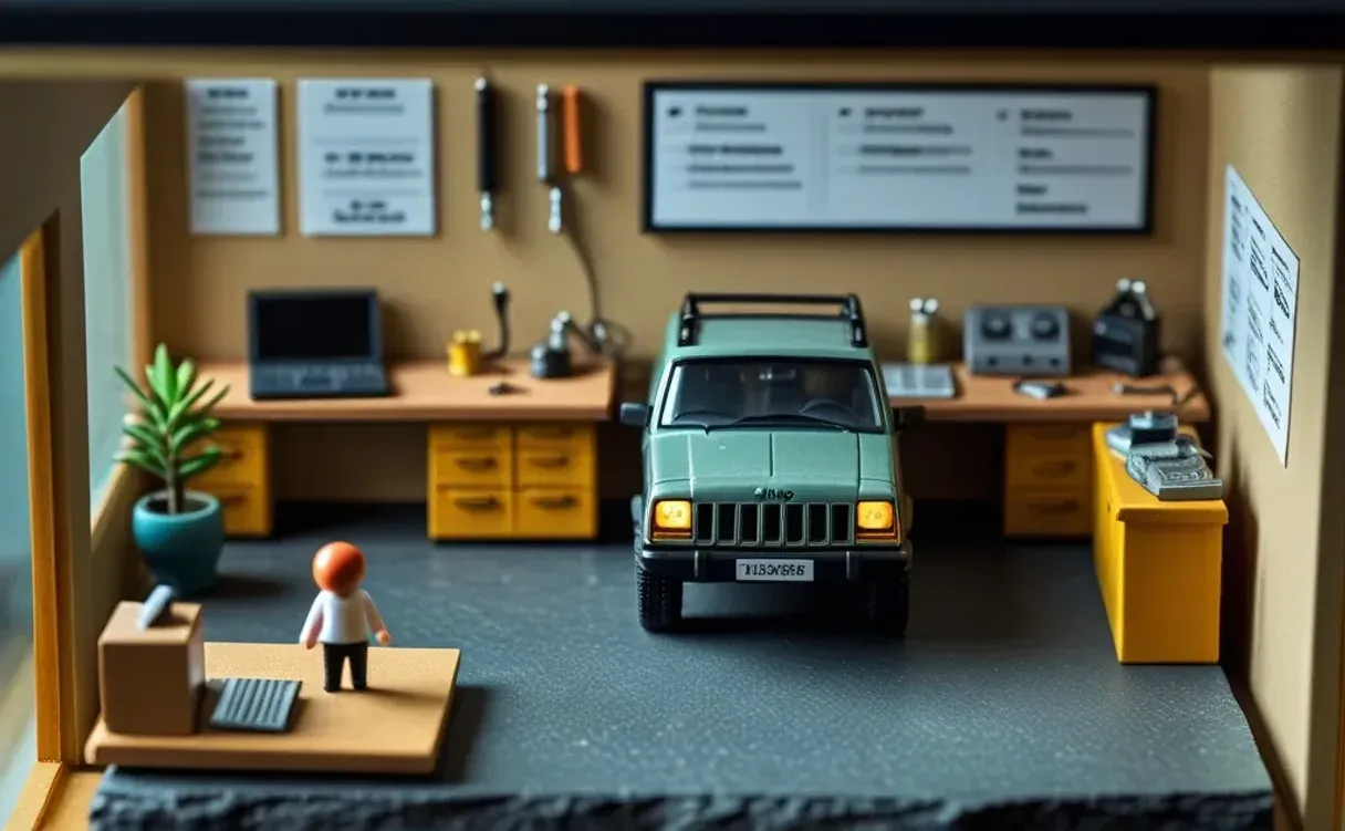 Miniatuur diorama-illustratie bij artikel 'Mijn reis met AI: van speeltje tot tweede laag over alles wat ik bouw'